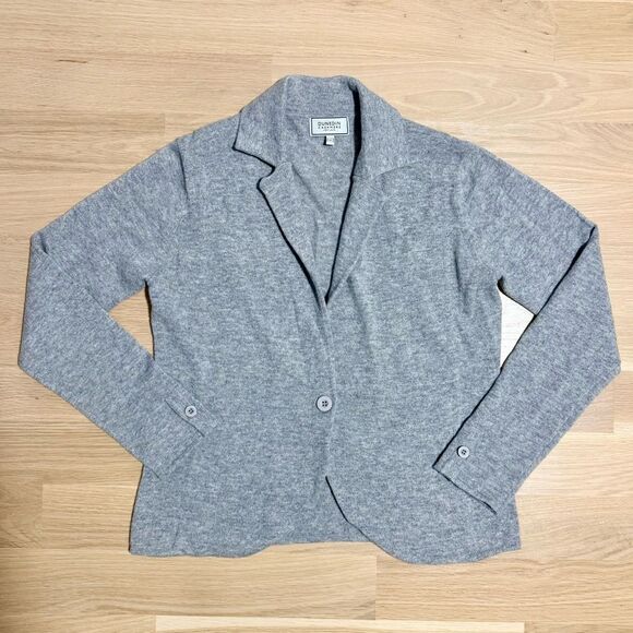 DUNEDIN 100% Cashmere Cardigan Blazer Sweater Light Heather Gray XLarge - Picture 1 of 6